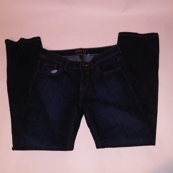 Apt 9 Jeans Womens Size 2 Modern Dark Wash Denim Cotton Spandex Waist 15" Rise 8 - Picture 4 of 11